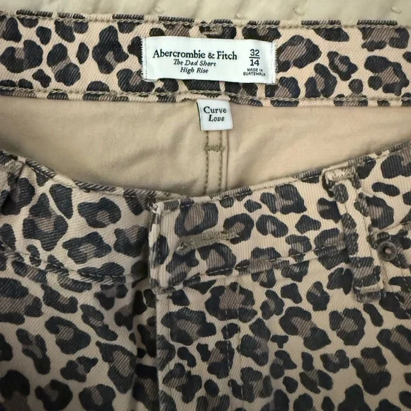 Abercrombie & Fitch Leopard Print Jean Shorts - Picture 2 of 3